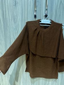Sparkly Brown Layered Top