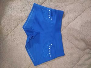 Blue Embellished Shorts