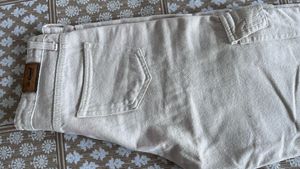 Off white cargo style denim