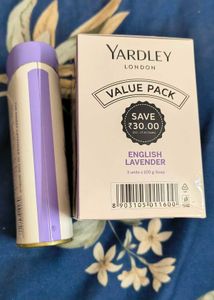 🆕 Yardley English Lavender Perfumed Talc &amp; 3 Soap