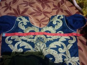 Blue Embroidered Top