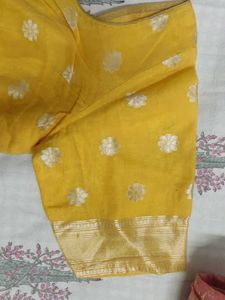 Beautiful Yellow Saree 🎉