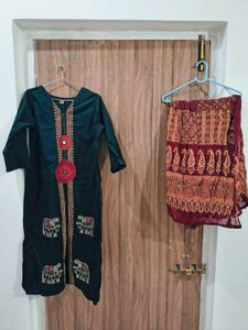 Embroidered Kurta with Dupatta