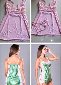 Lace Trim combo of 2  babydoll nighty