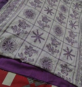 Purple Dress Material with Embellishments