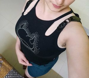 Black Rhinestone Graphic Crop Top