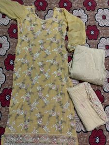 Yellow Embroidered Kurta