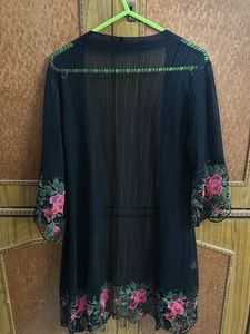 Floral Embroidered Sheer Kimono