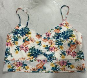 Floral Print Cropped Tank Top