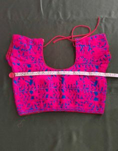 Pink &amp; Blue Embroidered Blouse