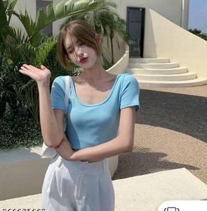 Sky Blue Cropped T-Shirt