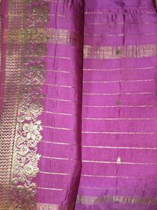 Elegant Pink Saree with Gold Border