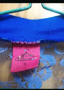 Blue Lace Back Cardigan