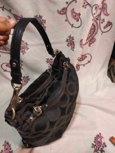 Coach black optic C Jacquard Hobo Bag