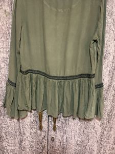 Olive Green Peplum Top
