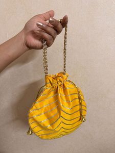 Vibrant Yellow Potli Bag