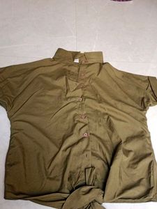 Olive Green Tie-Front Blouse