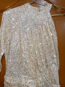 Sparkling Sequin Slit Dress