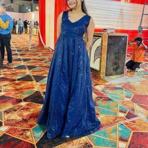 Elegant Blue Sequin Gown