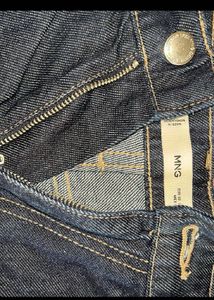 MANGO women high rise pleated wide leg jeans