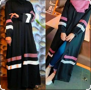 Elegant Black Abaya Burqa with Accents Design Pic
