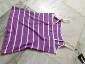 Purple Striped Spaghetti Top
