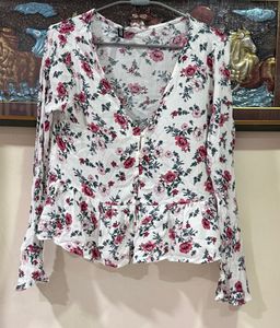 H&M floral Print Peplum Top