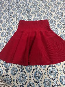 Savana Red Knit A-Line Skirt