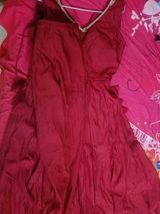 Elegant Red Anarkali Suit