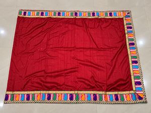 Stunning Red Silk Saree with Colorful Border