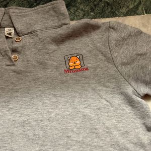 Grey Teddy Bear Polo Shirt