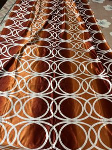 5 pcs. Elegant Brown &amp; White Patterned Curtain