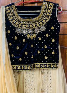 Girls Lhga Choli With Dupatta Size 38 Colour Golde