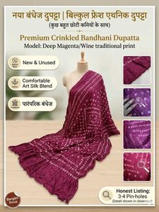 Beautiful Magenta Bandhani Silk