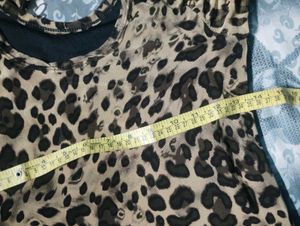 Leopard Print Mesh Top