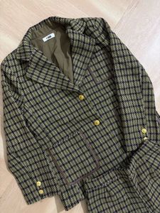 Houndstooth Blazer &amp; Shorts Set