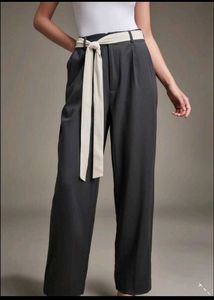 Tie Waist Grey Trousers