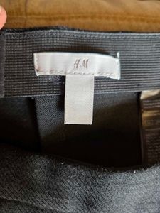 H&amp;M Black Mini Skirt with Gold Buttons