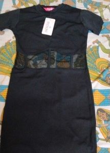 Stylish Black Sheer Panel Dress