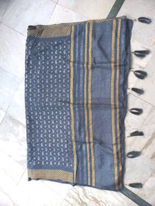 Women Beautiful Grey Saree 6.25 Meter + 0.75 Meter Blouse Attached