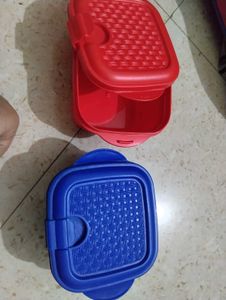 Red &amp; Blue Lunch Box Set with Case