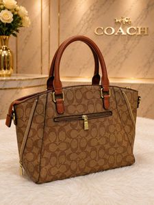 COACH SIGNATURE CANVAS SATCHEL SHOULDER BAG*