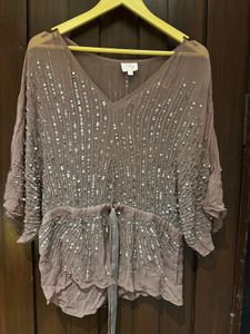 Embellished Sheer Blouse