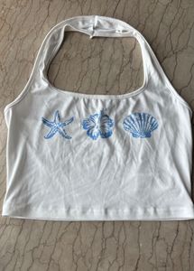 White Halter Top