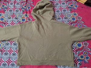 Cozy Cropped Khaki Hoodie