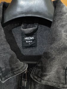 NUON WESTSIDE BLACK CHARCOAL DENIM JACKET S