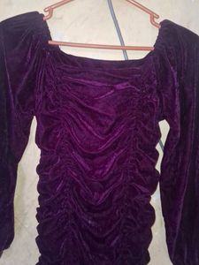 Purple Velvet Mini Dress