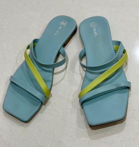 Stylish Blue & Yellow Strap Sandals