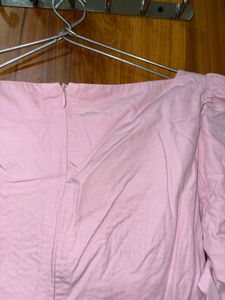Chic Ruched One-Shoulder Pink Dress