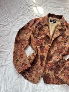 Vintage Floral Print Blazer
